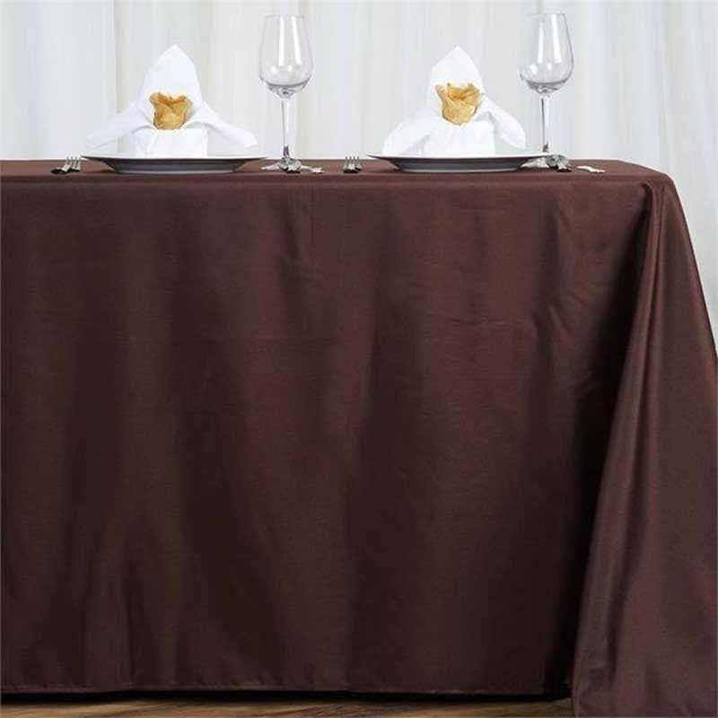 Chocolate Seamless Polyester Rectangle Tablecloth, Reusable Linen Tablecloth 72″x120″  |   Polyester Polyester Chocolate