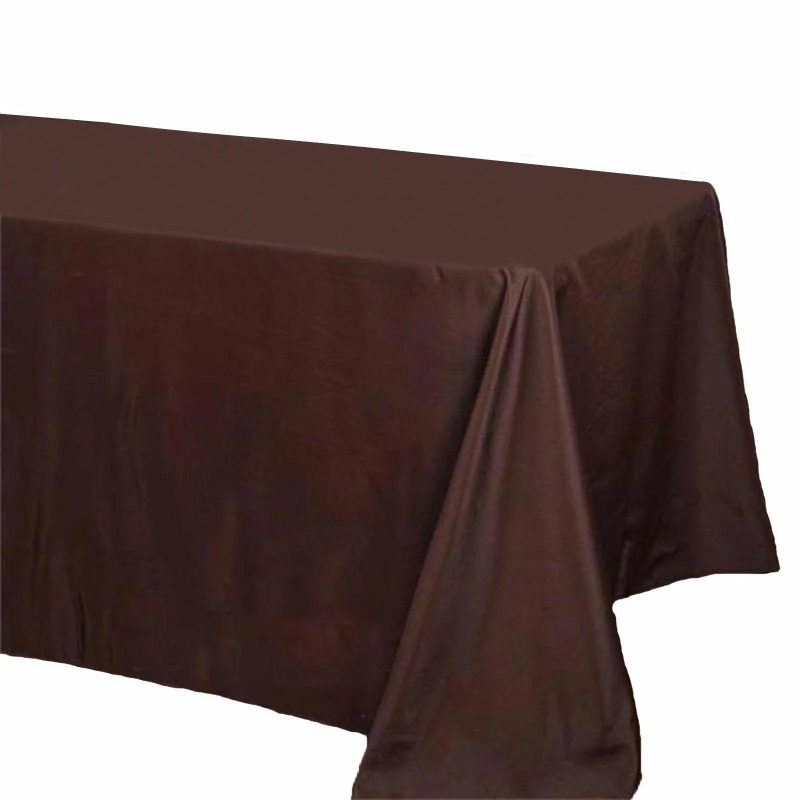 Chocolate Seamless Polyester Rectangle Tablecloth, Reusable Linen Tablecloth 72″x120″  |   Polyester Polyester Chocolate