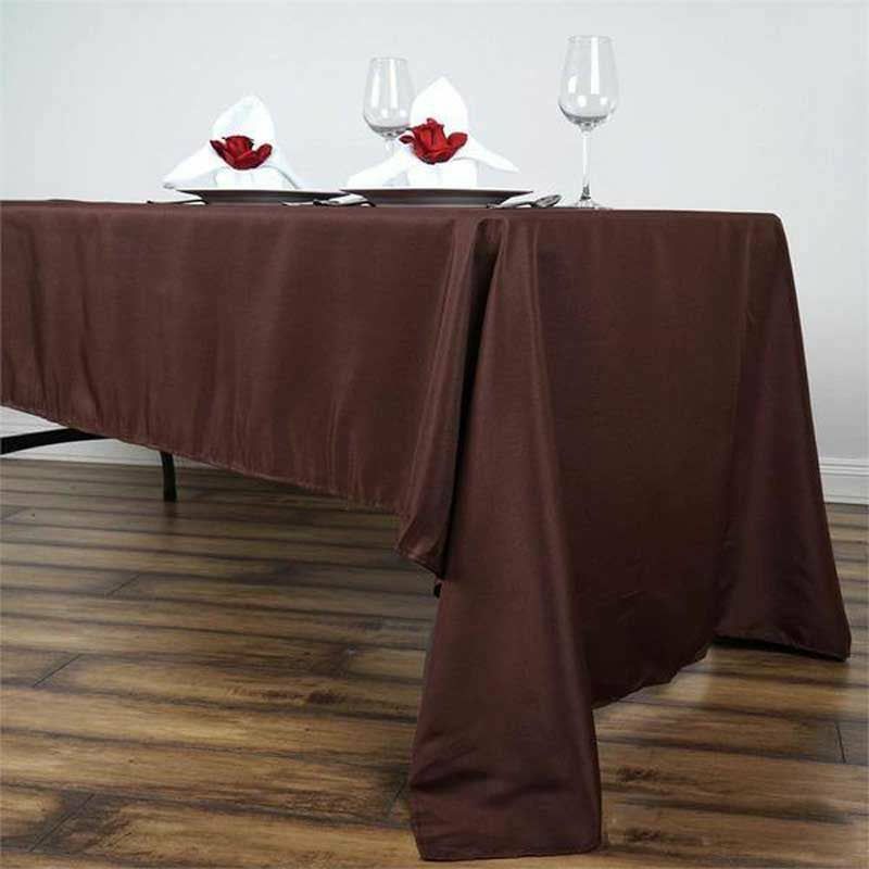 Chocolate Seamless Polyester Rectangular Tablecloth 60″x126″  |   Polyester Polyester Chocolate