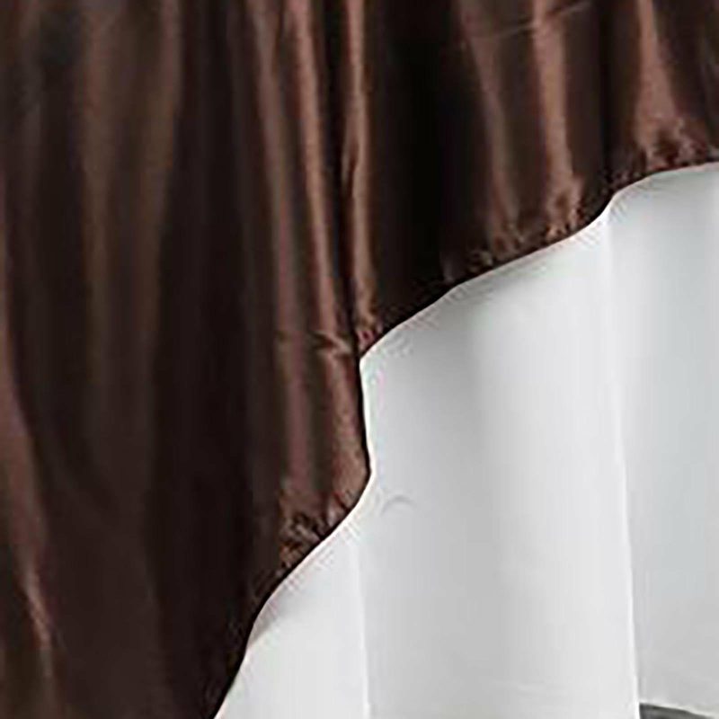 Chocolate Seamless Satin Square Table Overlay 90″x90″  |   Satin & Taffeta Satin & Taffeta Chocolate