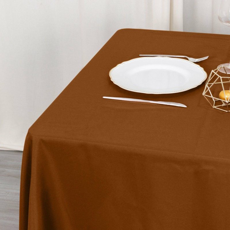 Cinnamon Brown Polyester Square Tablecloth 70″x70″  |   Polyester Polyester Cinnamon Brown