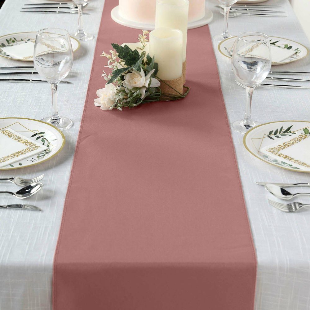 Cinnamon Rose Polyester Table Runner 12″x108″  |   Polyester Polyester Cinnamon Rose