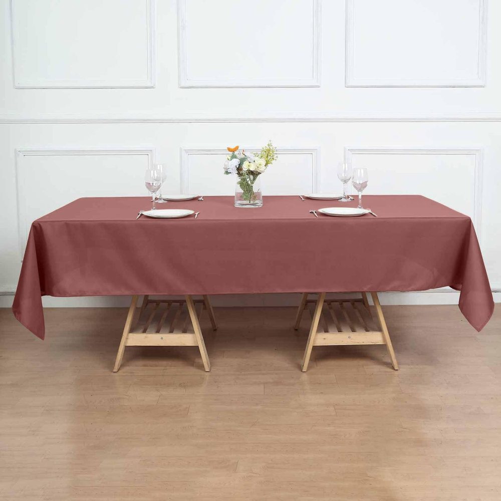 Cinnamon Rose Seamless Polyester Rectangular Tablecloth 60″x102″  |   Polyester Polyester Cinnamon Rose