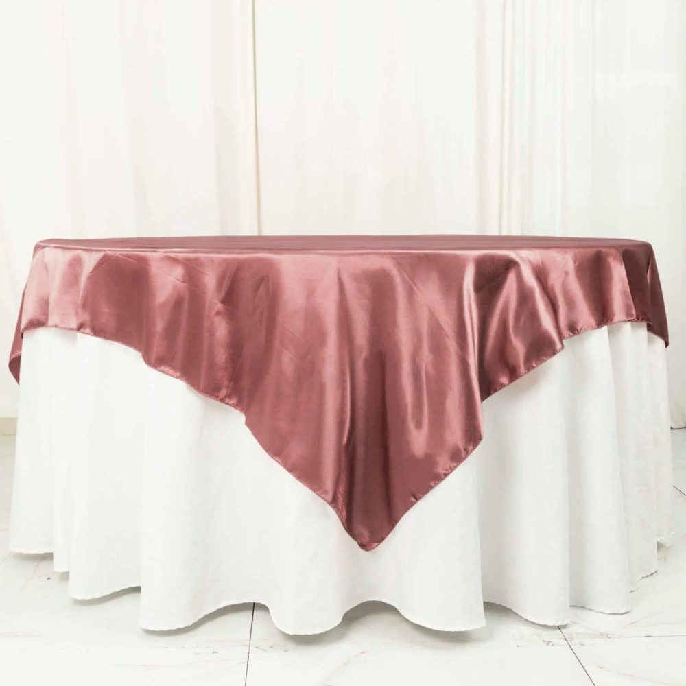 Cinnamon Rose Seamless Satin Square Table Overlay 72″x72″  |   Satin & Taffeta Satin & Taffeta Cinnamon Rose