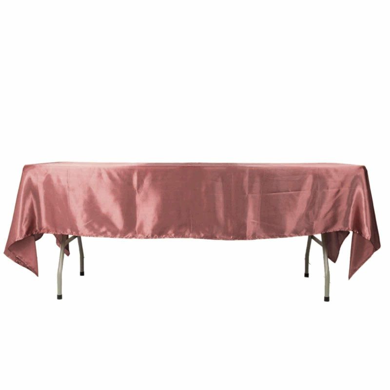 Cinnamon Rose Seamless Smooth Satin Rectangular Tablecloth 60″x102″  |   Satin Satin Cinnamon Rose