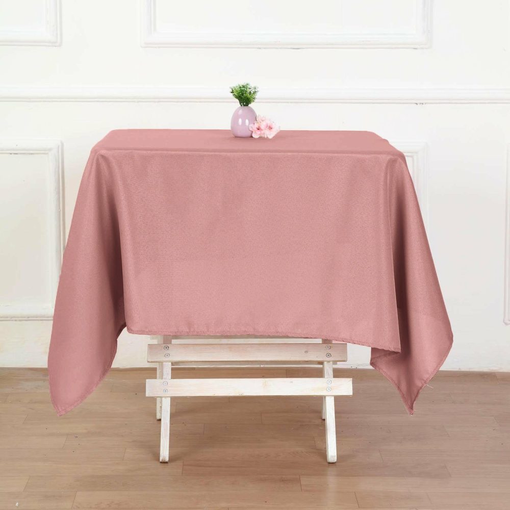 Dusty Rose Polyester Square Tablecloth 54″x54″  |   Polyester Polyester Dusty rose