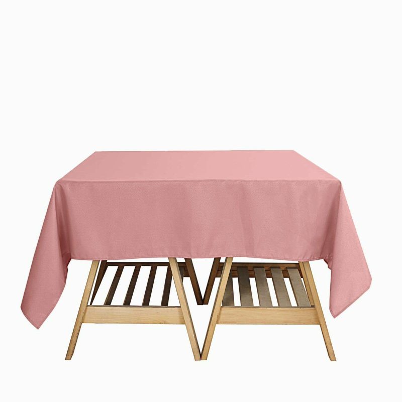 Dusty Rose Polyester Square Tablecloth 70″x70″  |   Polyester Polyester Dusty rose