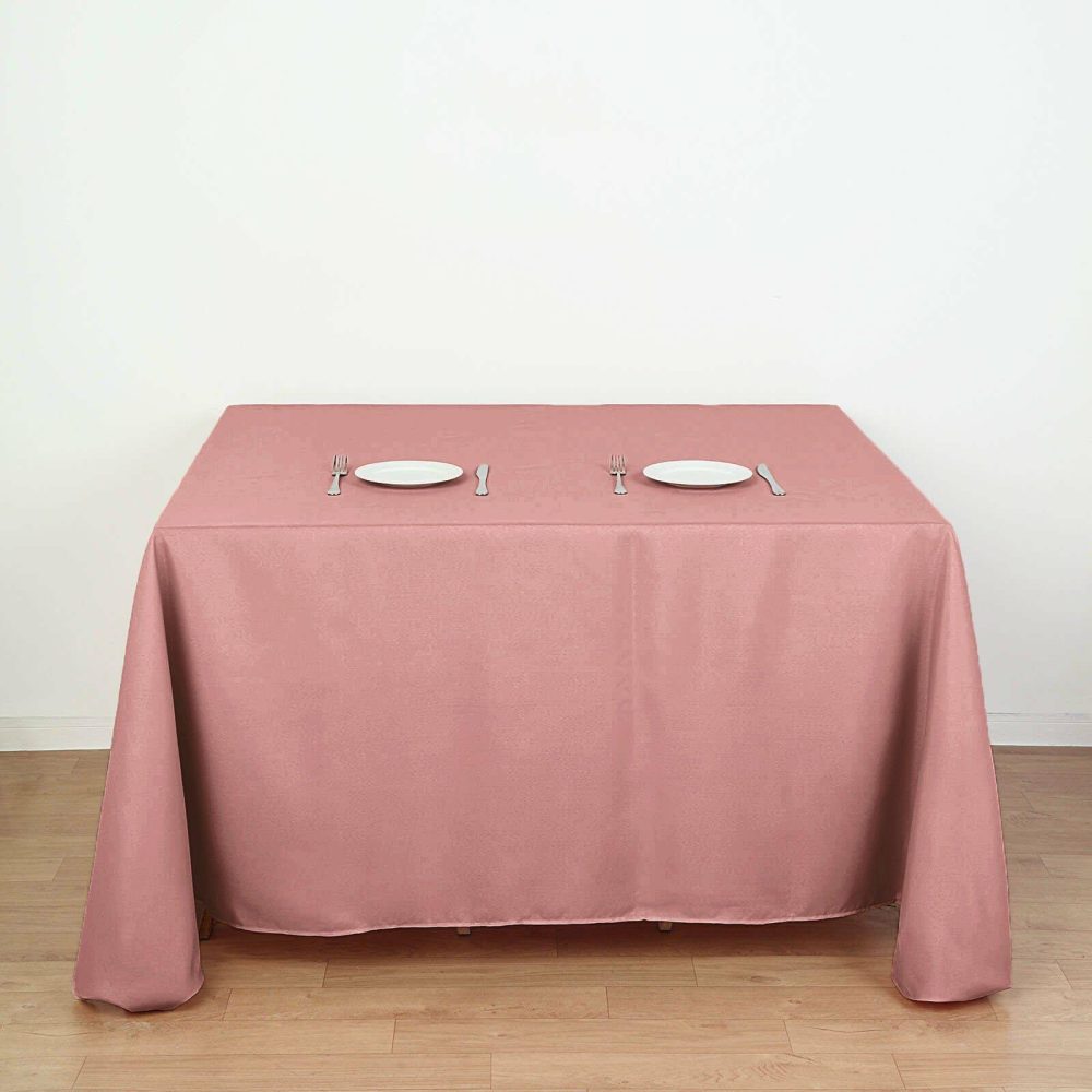 Dusty Rose Polyester Square Tablecloth 90″x90″  |   Polyester Polyester Dusty rose