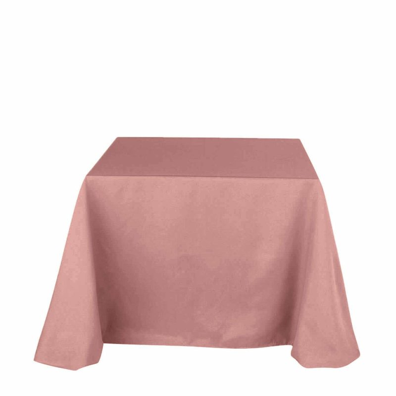 Dusty Rose Polyester Square Tablecloth 90″x90″  |   Polyester Polyester Dusty rose