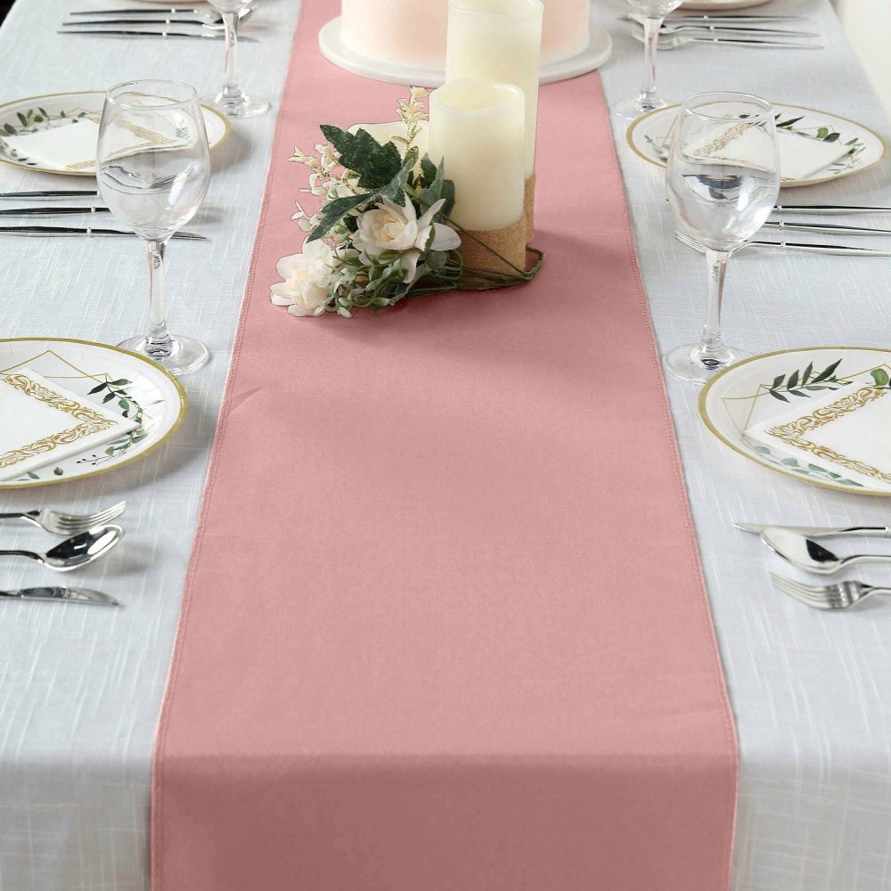 Dusty Rose Polyester Table Runner 12″x108″  |   Polyester Polyester Dusty rose