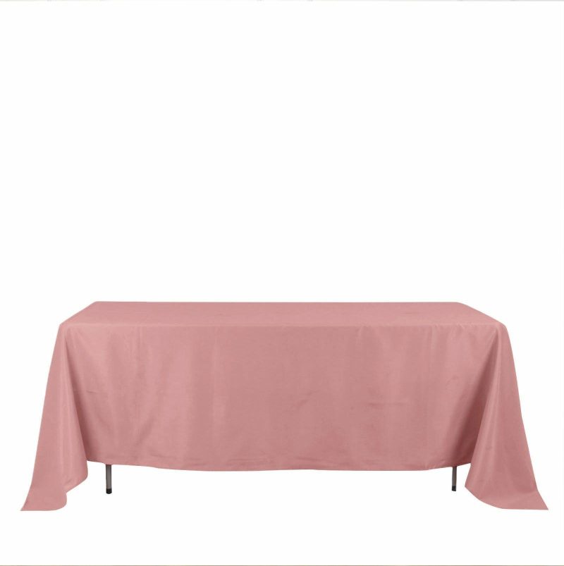 Dusty Rose Seamless Polyester Rectangle Tablecloth, Reusable Linen Tablecloth 72″x120″  |   Polyester Polyester Dusty rose