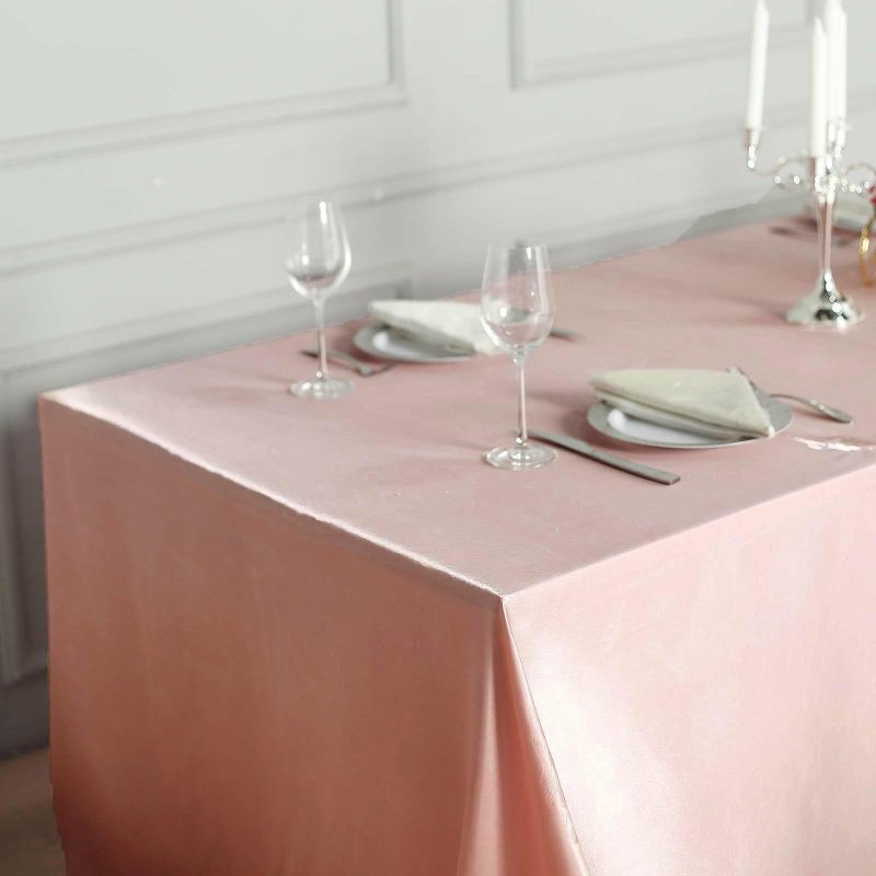 Dusty Rose Seamless Satin Rectangular Tablecloth 60″x126″  |   Satin Satin Dusty rose