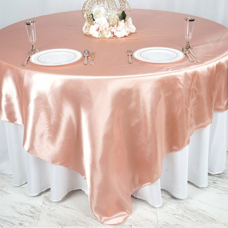 Dusty Rose Seamless Satin Square Table Overlay 90″x90″  |   Satin & Taffeta Satin & Taffeta Dusty rose