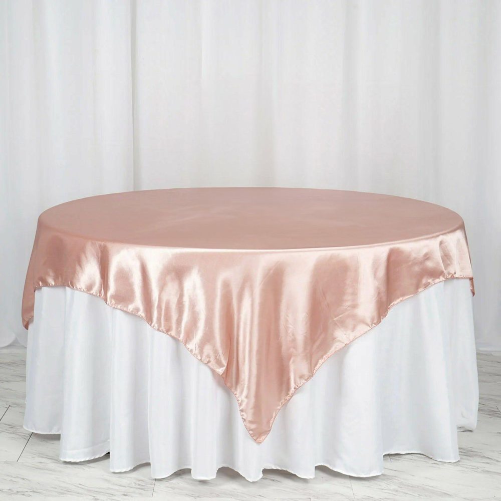 Dusty Rose Seamless Satin Square Tablecloth Overlay 72″ x 72″  |   Satin & Taffeta Satin & Taffeta Dusty rose