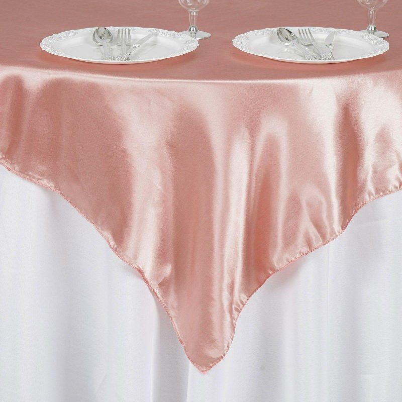 Dusty Rose Square Smooth Satin Table Overlay 60″x60″  |   Satin & Taffeta Satin & Taffeta Dusty rose