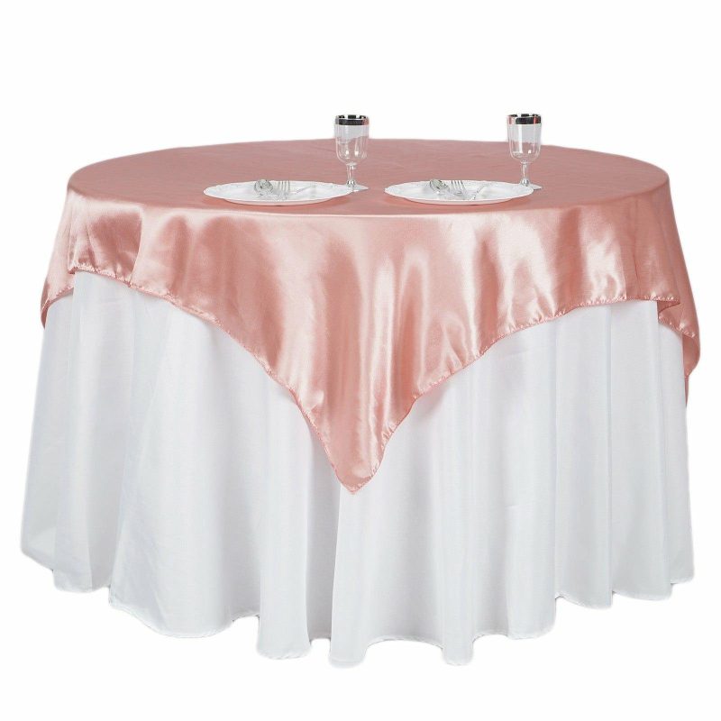 Dusty Rose Square Smooth Satin Table Overlay 60″x60″  |   Satin & Taffeta Satin & Taffeta Dusty rose