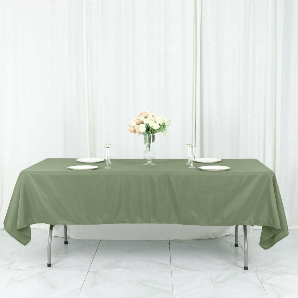 Dusty Sage Green Seamless Polyester Rectangular Tablecloth 60″x102″  |   Polyester Polyester Dusty Sage Green