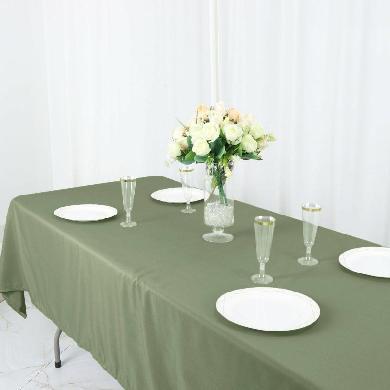 Dusty Sage Green Seamless Polyester Rectangular Tablecloth 60″x102″  |   Polyester Polyester Dusty Sage Green