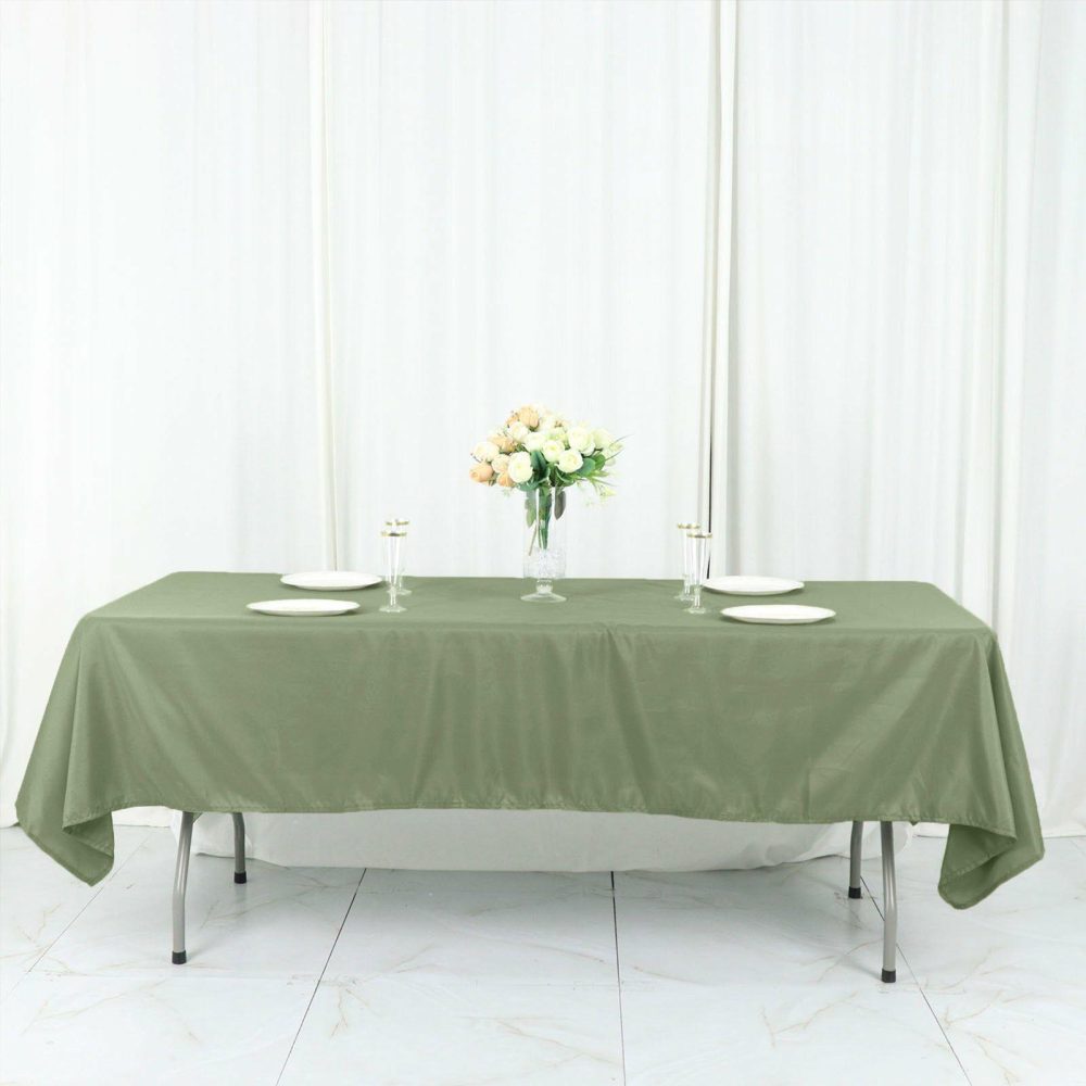 Dusty Sage Green Seamless Polyester Rectangular Tablecloth 60″x126″  |   Polyester Polyester Dusty Sage Green