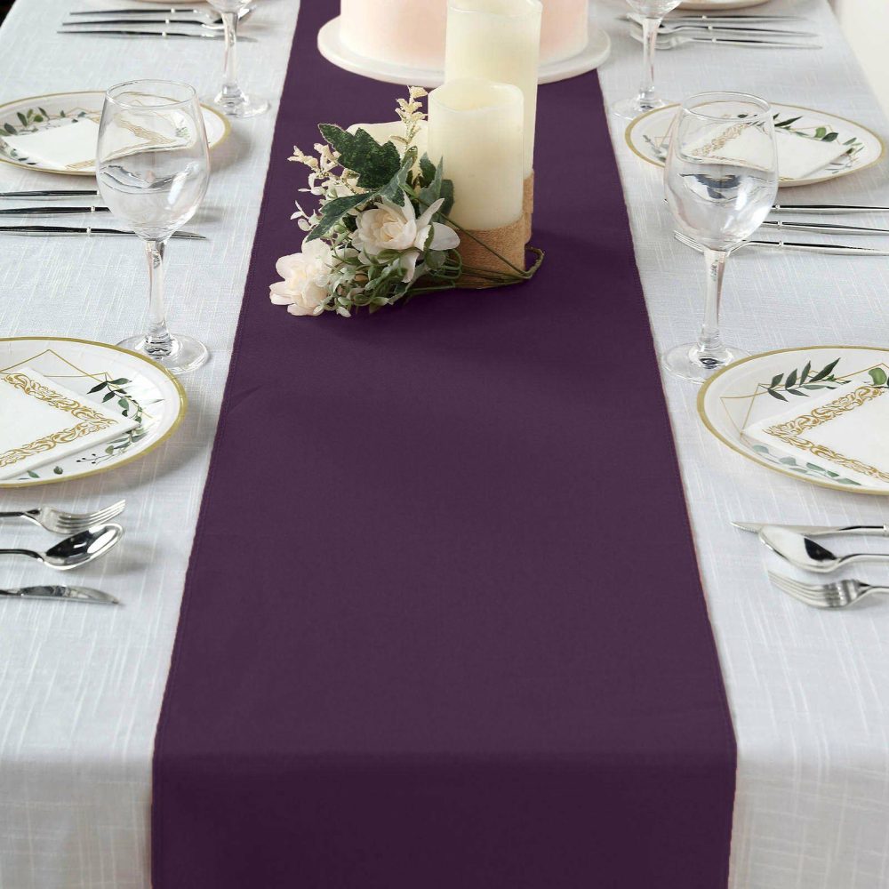 Eggplant Polyester Table Runner 12″x108″  |   Polyester Polyester Eggplant