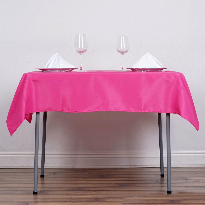 Fuchsia Polyester Square Tablecloth 54″x54″  |   Polyester Polyester Fuchsia