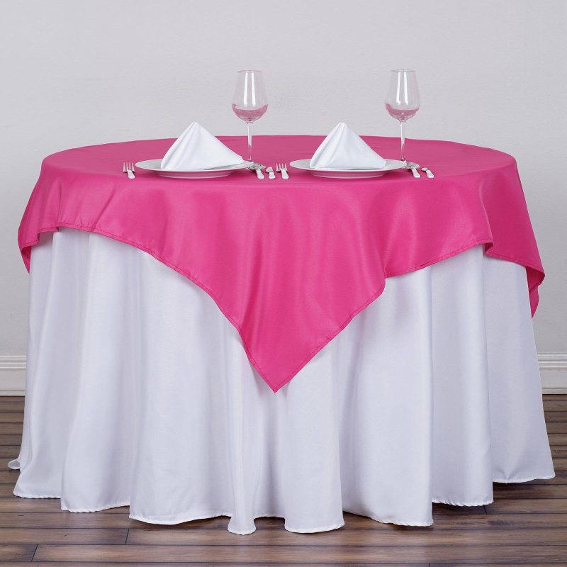 Fuchsia Polyester Square Tablecloth 54″x54″  |   Polyester Polyester Fuchsia