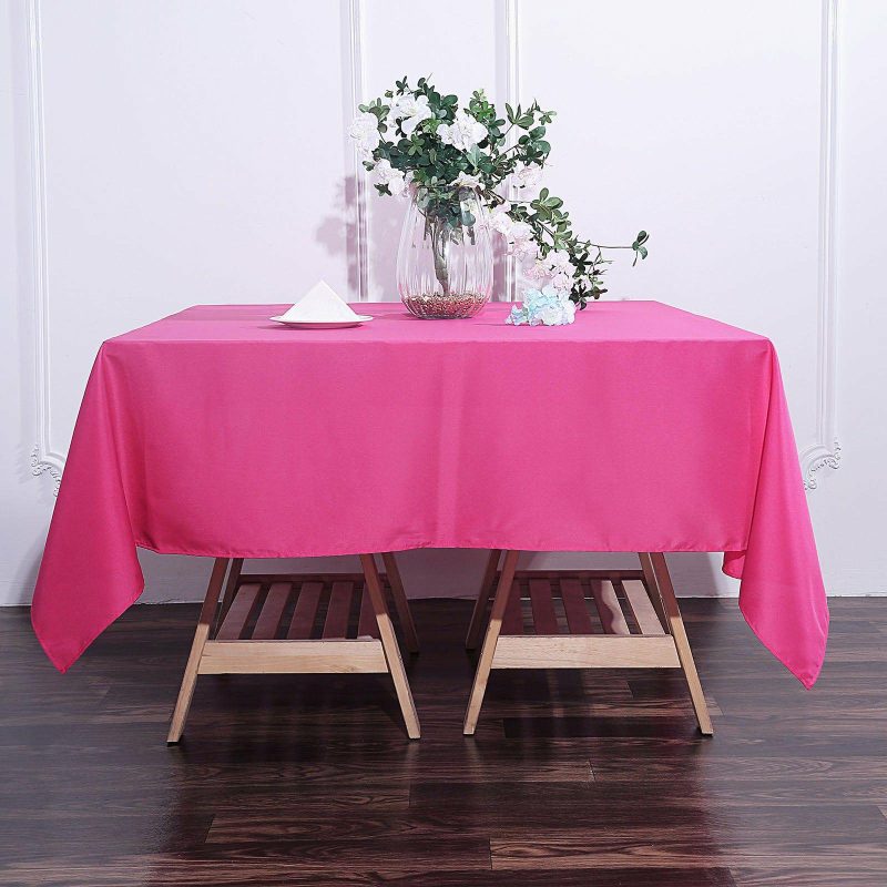 Fuchsia Polyester Square Tablecloth 70″x70″  |   Polyester Polyester Fuchsia