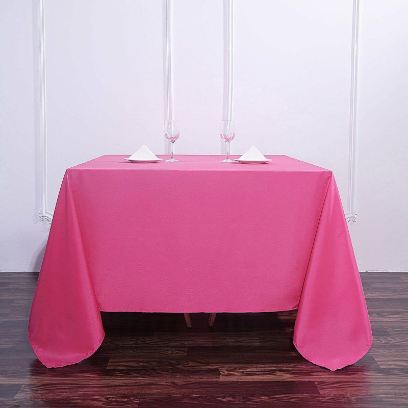 Fuchsia Polyester Square Tablecloth 90″x90″  |   Polyester Polyester Fuchsia