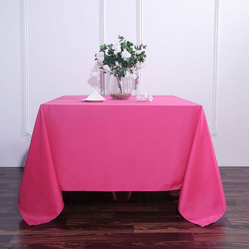 Fuchsia Polyester Square Tablecloth 90″x90″  |   Polyester Polyester Fuchsia