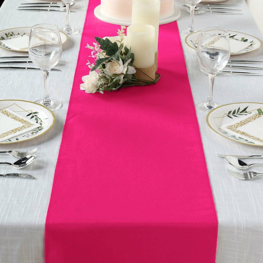 Fuchsia Polyester Table Runner 12″x108″  |   Polyester Polyester Fuchsia