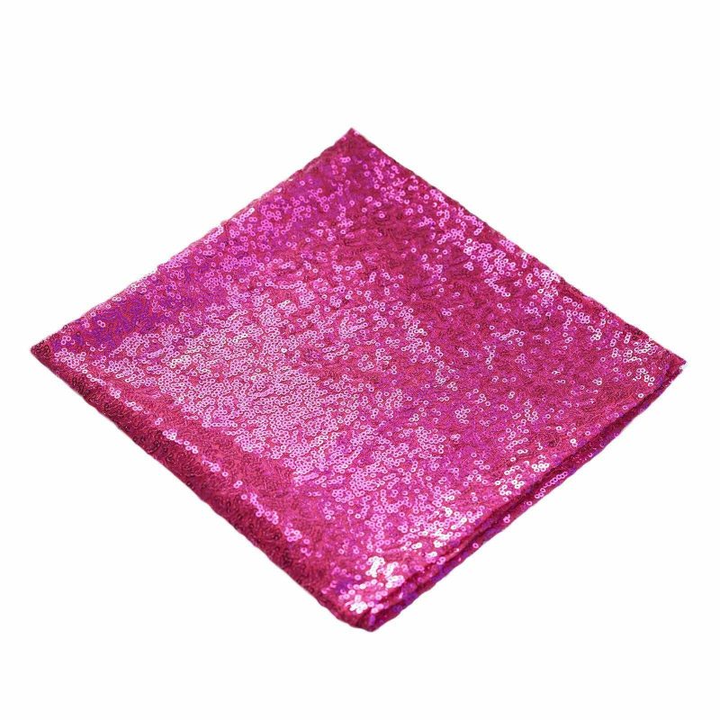 Fuchsia Premium Sequin Cloth Dinner Napkin Reusable Linen 20″x20″  |   Shimmer & Sequin Cloth Napkins Fuchsia