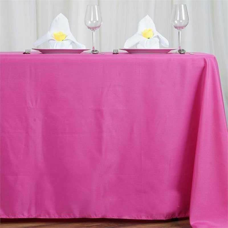 Fuchsia Seamless Polyester Rectangle Tablecloth, Reusable Linen Tablecloth 72″x120″  |   Polyester Polyester Fuchsia