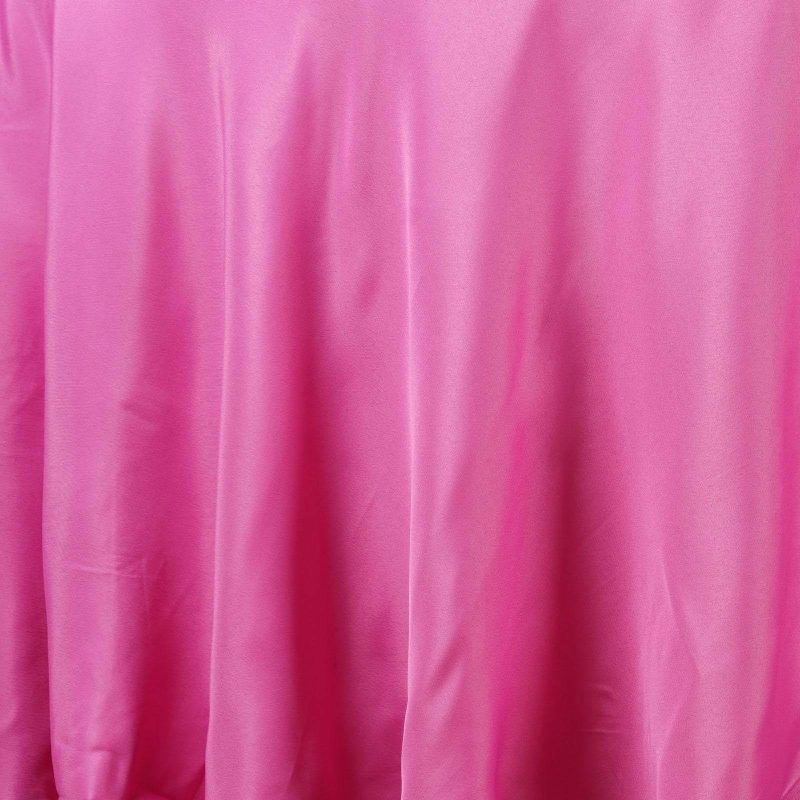 Fuchsia Seamless Polyester Round Tablecloth 132″ for 6 Foot Table With Floor-Length Drop  |   Polyester Polyester Fuchsia