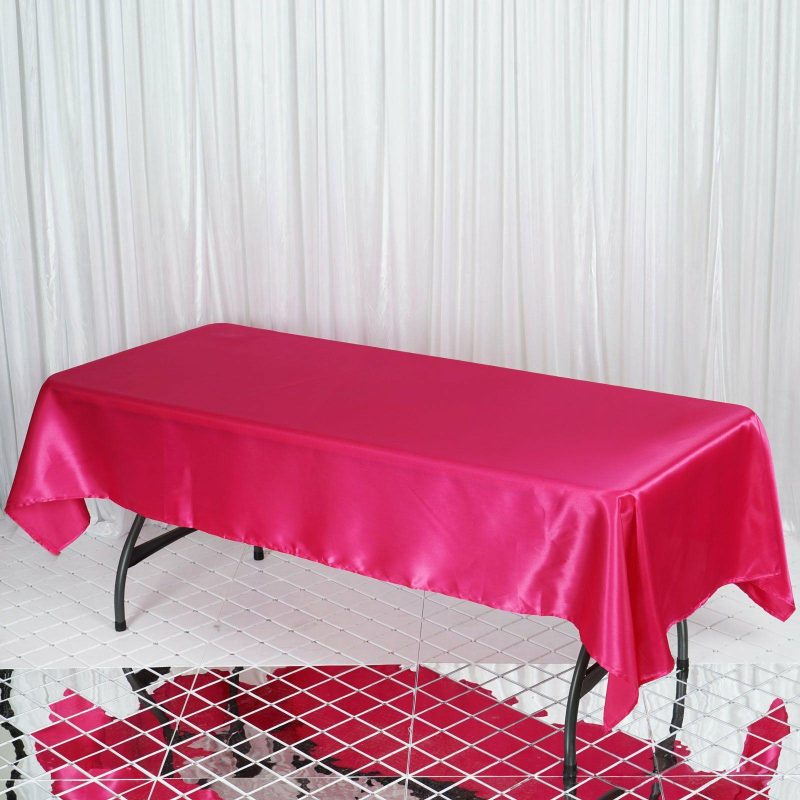 Fuchsia Seamless Smooth Satin Rectangular Tablecloth 60″x102″  |   Satin Satin Fuchsia