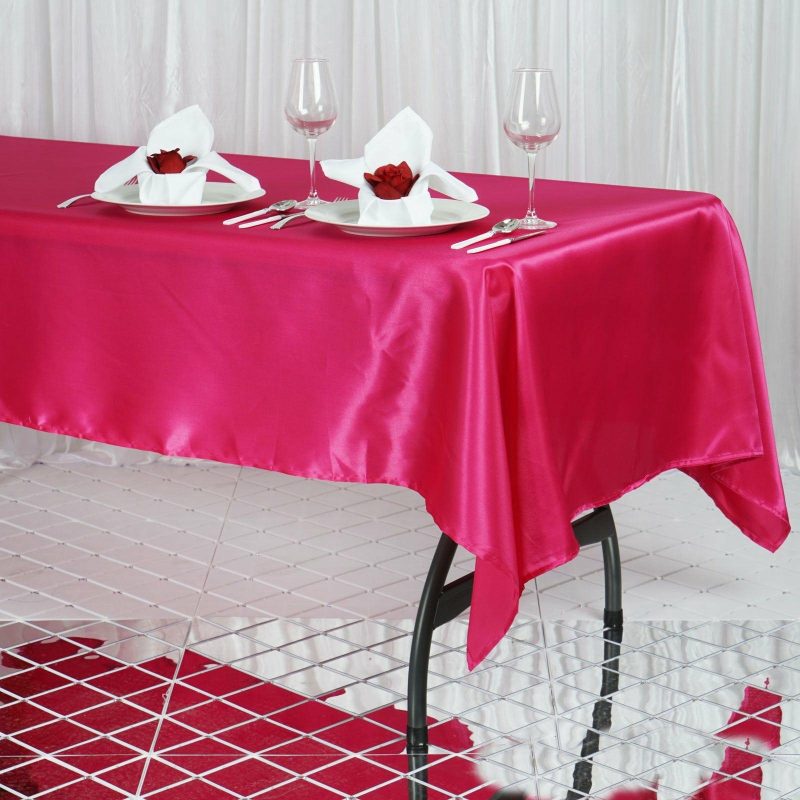 Fuchsia Seamless Smooth Satin Rectangular Tablecloth 60″x102″  |   Satin Satin Fuchsia