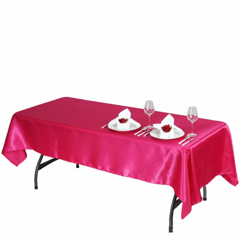 Fuchsia Seamless Smooth Satin Rectangular Tablecloth 60″x102″  |   Satin Satin Fuchsia