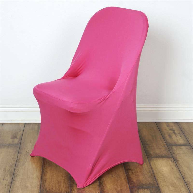 Fuchsia Spandex Stretch Fitted Folding Slip On Chair Cover 160 GSM  |   Spandex Fitted Folding Chair Covers Fuchsia