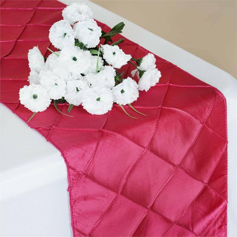 Fuchsia Taffeta Pintuck Table Runner 12″x108″  |   Satin & Taffeta Satin & Taffeta Fuchsia