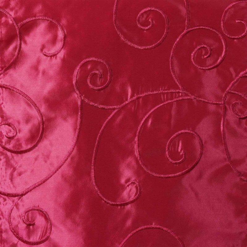 Fuchsia Taffeta With Satin Embroidery Table Runner 12″x108″  |   Satin & Taffeta Satin & Taffeta Satin & Taffeta