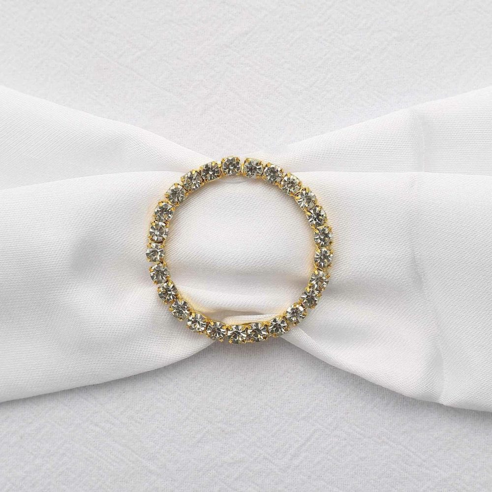 Gold Rhinestone Circle Metal Chair Sash Band Buckle, Diamond Chair Wrap Bow Pin Brooch 2″  |   Sash Buckles & Clip Pins Chair Sashes Gold