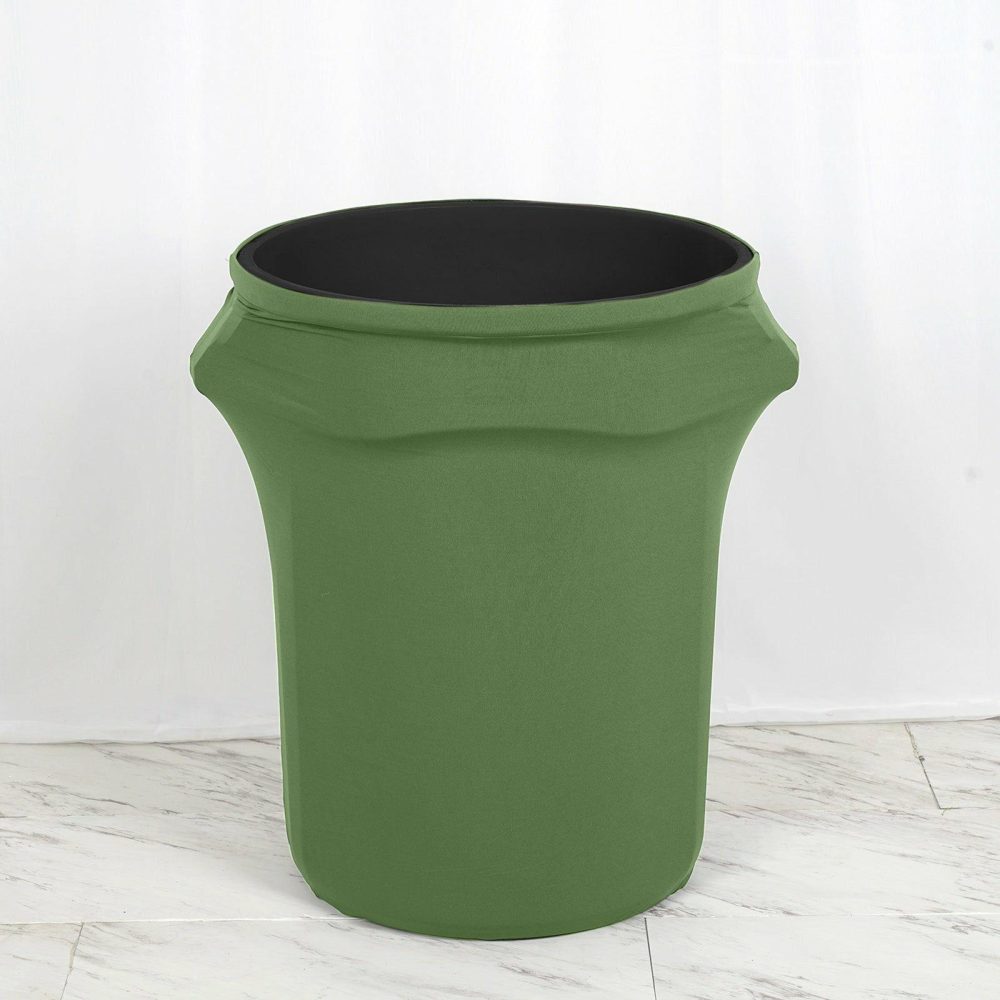 Green Stretch Spandex Round Trash Bin Container Cover 41-50 Gallons  |   Spandex & Fitted Spandex & Fitted Green