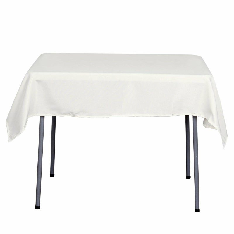 Ivory Polyester Square Tablecloth 54″x54″  |   Polyester Polyester Ivory