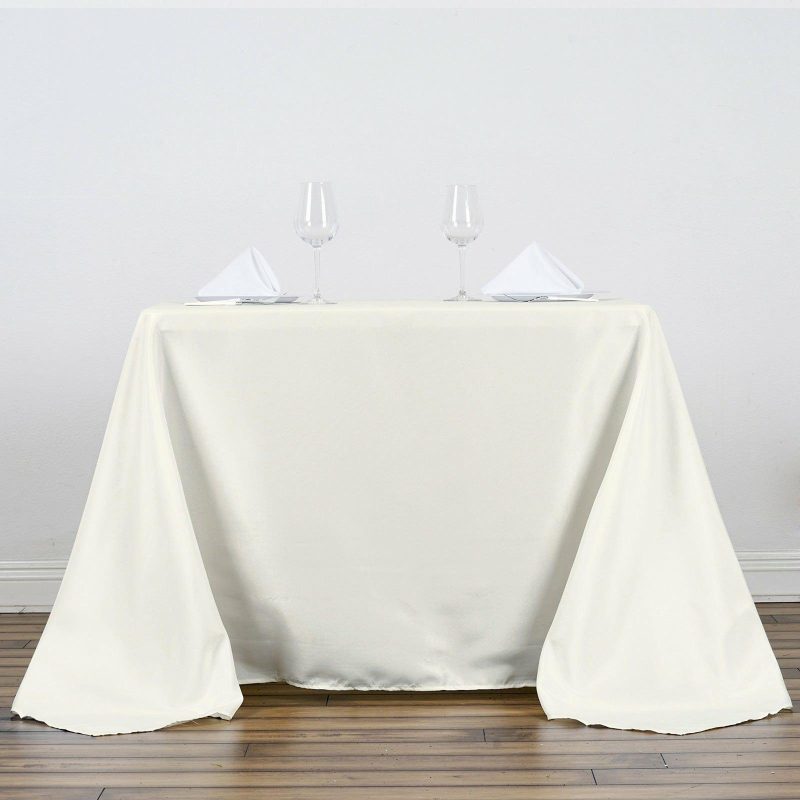 Ivory Polyester Square Tablecloth 90″x90″  |   Polyester Polyester Ivory