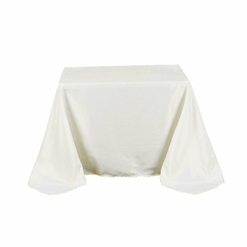 Ivory Polyester Square Tablecloth 90″x90″  |   Polyester Polyester Ivory