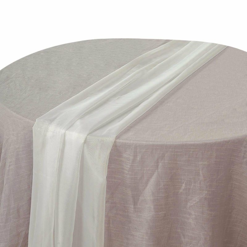 Ivory Premium Chiffon Table Runner 6ft  |   Organza & Chiffon Organza & Chiffon Ivory