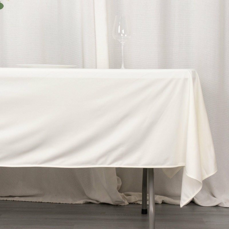 Ivory Premium Scuba Rectangular Tablecloth, Wrinkle Free Polyester Seamless Tablecloth 60″x102″  |   Polyester Polyester Ivory