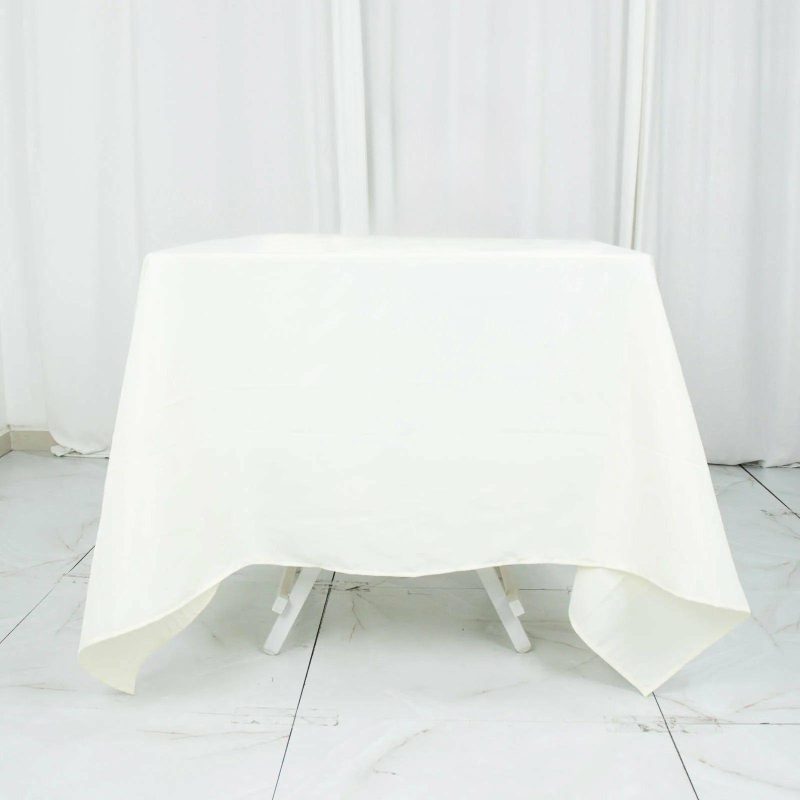 Ivory Premium Seamless Polyester Square Tablecloth 220GSM 70″x70″  |   Polyester Polyester Ivory