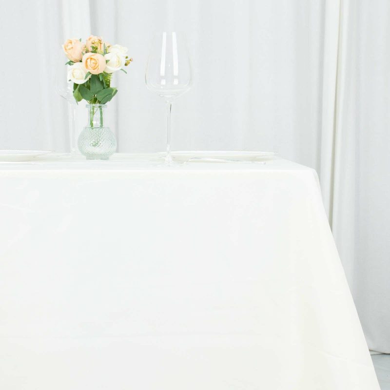 Ivory Premium Seamless Polyester Square Tablecloth 220GSM 70″x70″  |   Polyester Polyester Ivory