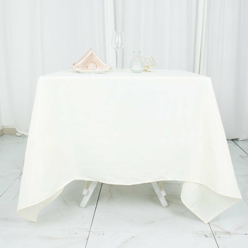 Ivory Premium Seamless Polyester Square Tablecloth 220GSM 70″x70″  |   Polyester Polyester Ivory