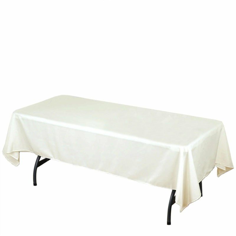 Ivory Seamless Polyester Rectangular Tablecloth 60″x102″  |   Polyester Polyester Ivory